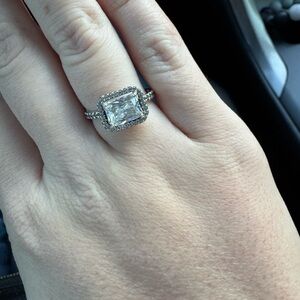 Pandora Silver Ring with Clear Stone